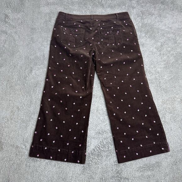 Lilly Pulitzer Brown Corduroy Strawberry Pants Size 8 Cropped Preppy‎ Wide Leg - Picture 16 of 16